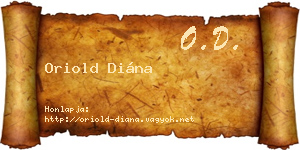 Oriold Diána névjegykártya